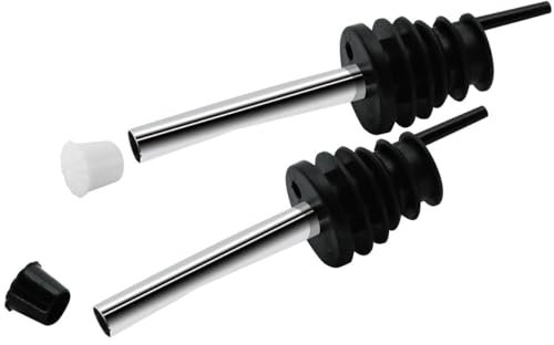 Fackelmann Vertedor de Vino, Ayuda para Verter Sin Goteo, Acero Inox y Prolipropileno, 10x2,5cm, 2 ud-s