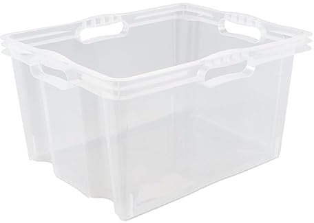 keeeper Aufbewahrungsbox mit integrierten Griffen, Größe: XL, 43 x 35 x 23 cm, 24 l, Franz, Transparent