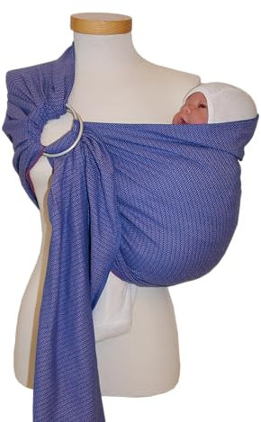 Storchenwiege Baby Ring Sling, 100% Baumwolle, deutsche Produktion, ab Geburt bis ca. 20kg (Flieder)
