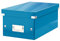 Leitz Click & Store kleine, längliche Aufbewahrungsbox mit Deckel, Box zur DVD Aufbewahrung, als Geschenkbox oder für Zubehör im Haushalt und Büro, 84% recycelte Premium-Hartpappe, Blau, 60420036