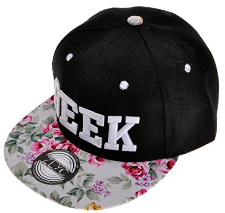 ZLYC Damen Visor Snapback Floral Print Adjustbable Baseball Cap Baseballmütze, Weiß