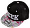 ZLYC Damen Visor Snapback Floral Print Adjustbable Baseball Cap Baseballmütze, Weiß