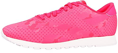 Reebok Femme Jacquard en Nylon Classique Baskets, Rose Solaire, Rose et Blanc, 38 EU