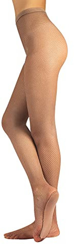 COLLANT FEMME MAILLE FILET CRÉE POUR LA DANSE | COLLANT PROFESSIONNEL RESILLE POUR LA DANSE | NATUREL, NOIR | TAILLES: XS/S | M/L | FABRIQUÉ EN ITALIE | (M/L, CUIVRE)