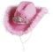 Pinker Cowboyhut mit Krone