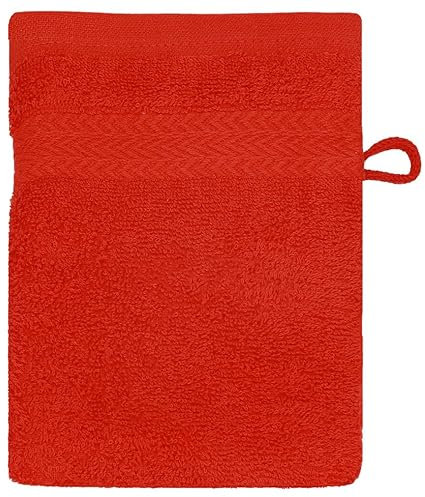 Betz Gant de Toilette pour Visage Corps Gant de Toilette Taille 16x21 cm 100% Coton Premium Couleur Rouge