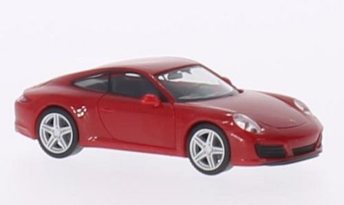 Porsche 911 (991) Carrera, rot, Modellauto, Fertigmodell, Herpa 1:87