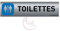 AUA SIGNALETIQUE - Plaque de porte Aluminium brossé imprimé AluSign - 200x50 mm - Double Face adhésif au dos - Impression UV directement sur l'aluminium (Pas de contre collage) (Toilettes H/F)