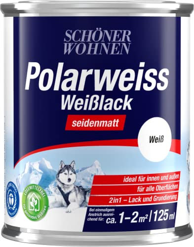 125ml Schöner Wohnen Polarweiss Weisslack seidenmatt, Weiß