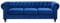 3-Sitzer Sofa Samt blau Dicke Sitzkissen Armlehnen Knopfheftung Chesterfield