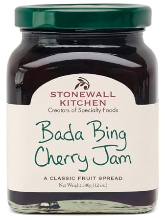 Bada Bing Cherry Jam von Stonewall Kitchen (340 g) - Fruchtaufstrich mit amerikanischen Bing-Kirschen - ideal zu Scones, Joghurt oder als Brotaufstrich - glutenfrei