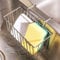 PFETSELL Kitchen Sponge Holder Stainless Steel Sink Caddy Organizer Sink Hanging Basket Soap Dishwashing Liquid Drainer Rack Draining Basket for Sponge/Sink Stopper/Soap/Brush/Dishwashing Accessories