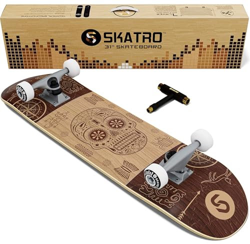 SKATRO - Pro Skateboard 31 Complete Skateboard. Skate Board Ages: Adults, Boys, Girls, Beginners, and Kids