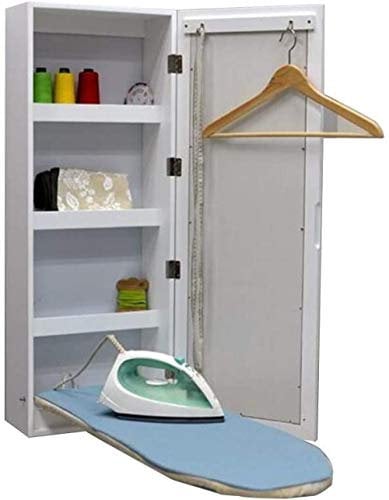 Table à Repasser Pliante Murale avec Table à Repasser Pliante Multifonction Miroir avec étagères de Rangement Uptodate