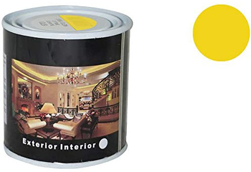 H HANSEL HOME Pintura Esmalte al Disolvente para Madera y Metal, Pintura Alquidica de Rápido Secado para Superfícies Interiores y Exteriores(Amarillo Real, 125 ML)