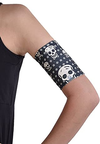 Dia-Band - Diabetic Support Armband: Protects your style Blood Glucose Sensor, Dexcom and Omnipod - Diabetes Band for Adults and Children (Adult.XS, Captain Skull)