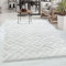 Carpetsale24 Teppich Wohnzimmer Hoch-Tief Effekt 3D Retro Design Creme 60 x 110 cm Läufer - Hochflor Teppich Schlafzimmer Rauten-Boho Teppich Pflegeleicht Weich - Elegante Teppiche für Küche Esszimmer