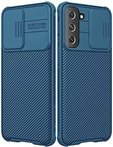CloudValley für Samsung Galaxy S21 6.2’’ Hülle mit Schiebe Kameraschutz, [Harter Rücken und Weicher Rahmen] Ultra Dünn Kamera Schutzhülle für Galaxy S21 5G (2021 Release)-Blau