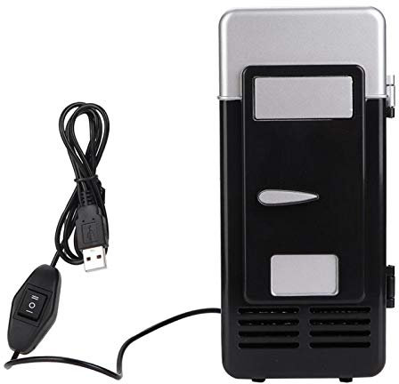 EVTSCAN Mini réfrigérateur, mini-bureau portatif USB Mini chauffage et refroidissement refroidisseur de boissons réfrigérateur portable à double usage, pour dortoir de voiture de bureau(Noir)