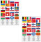 Kleberio® 2 Sticker Sets mit 24 Fahnen Europameisterschaft EM 2021 Europa Länder Flaggen Fußball Auto Aufkleber DFB Deutschland Nationalmannschaft