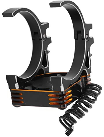VGEBY RC-Lüfter 40 Mm Metalllüftermotor Lüfter mit Halterung für Ferngesteuertes Modellauto Motor mit 40-42 Mm Durchmesser(Orangeschwarz) Sportinggoods Zubehör Für Modellautos