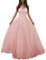 Onsoyours Robe de mariée Femme Élégant Dentelle Col V Dos Nu sans Manches Robes Longue de Nuptiale Soirée Princesse Demoiselle d'honneur A Rose L