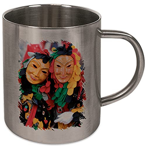 Ocadeau Mug en inox argenté personnalisé avec photo imprimée – Mug en inox personnalisable – Mug de couleur argentée, léger, avec anse et impression photo