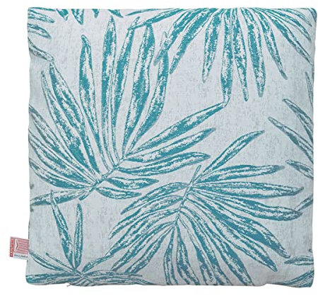 SeGaTeX home fashion Hochwertige Kissenhülle Heili Pato in blau modernes Farn-Muster 40x40 cm