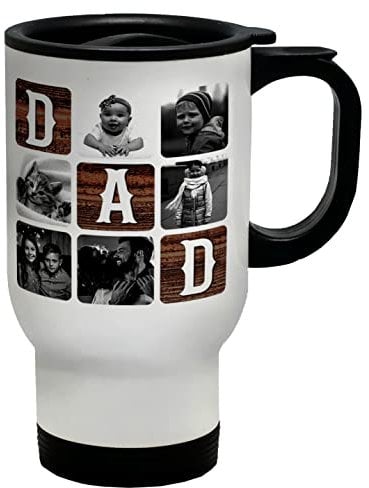 Shopagift Personalised Photo Travel Mug Gift Cup Father's Day Dad Daddy Grandad Grandpa Gift Cup