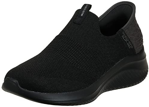 Skechers Ultra Flex 3.0 Smooth Step, Zapatillas Mujer, Black Knit Jersey Trim, 38 EU