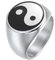 OAKKY Herren Edelstahl Jahrgang Yin Yang Klatsch Ring Hochzeitsschmuck Silber Größe 54 (17.2)