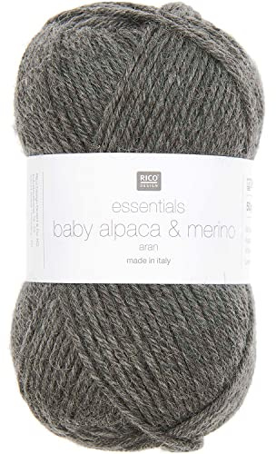 Rico Design Essentials Baby Alpaca & Merino Aran aus Baby Alpakawolle und Merinowolle (11 anthrazit melange)