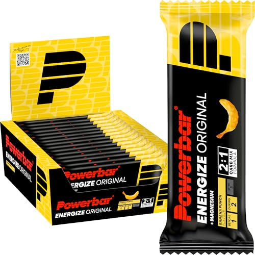 Powerbar Energize Original Banana Punch 15x55g - Barre Énergétique à Haute Teneur en Carbone + C2MAX Magnésium et Sodium