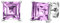 MIORE Ohrstecker aus 9 kt (375) Weissgold mit violett Amethyst Geburtsstein, viereckige Quadrat Ohrringe, Ohr Schmuck für Damen in Gold