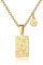 RIXERKOC Sternzeichen-Halskette für Frauen Konstellation Tarot-Karten-Anhänger Doppelseitig 18K Gold Edelstahl Sternzeichen-Schmuck Geschenke für Mädchen (Pisces)