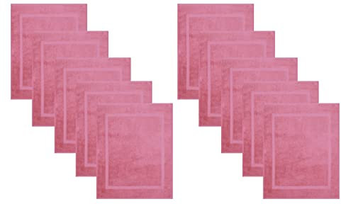 Betz 10 Stück Badvorleger Badematte Badteppich Duschvorleger Frottee Premium 100% Baumwolle Größe 50x70 cm Qualität 650g/m² Farbe Altrosa