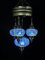 Suspension - Bleu - Verre - Mosaïque - Lampe turque - Lampe orientale - Lustre - 4 ampoules