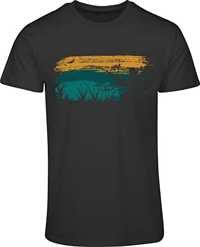 Angler T-Shirt: Angler - Geschenk für Fischer und Angler - Geschenk für Angler - Anglerbekleidung Herren - Angelkleidung Männer - Angeln - Anglerin - Fisch - Grau - Army (L)