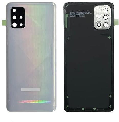 iYAiYO Couvercle de batterie arrière avec lentille caméra pour Samsung A71 4G pièce de rechange du boîtier couvercle arrière avec autocollant préinstallé-blanc