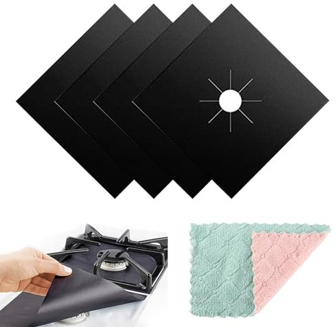 Tapis de Cuisinière à Gaz Réutilisables, Protection de Gazinière, Protections pour Feux à Gaz, Protecteurs de Cuisinière à Gaz, Tapis de Cuisinière à Gaz, Protection Plaque Cuisson Gaz,Facile Nettoyer