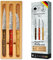 Gemüsemesser Set Premium aus Solingen, Extrascharf, Rostfrei, 3 Gemüsemesser: Mittelspitz, Gerade, Gebogene Klinge – Für Gemüse, Obst, Holzgriff, Deutschland