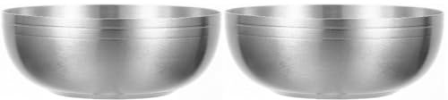 DOITOOL 2pcs Stainless Steel Soup Bowl Stainless Steel Salad Bowl Stainless Flatware Korean Noodles Stainless Steel Bowls Pasta Bowls Metal Ice Cream Bowls Convenient Rice Bowl Noodle Bowl