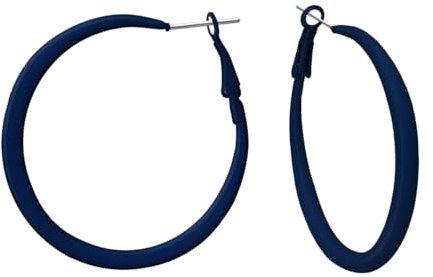 Soul-Cats 1 Paar schöne Creolen Ohrringe Ohrstecker Hoops Ø 50 mm 80er Style, Farbe: blau