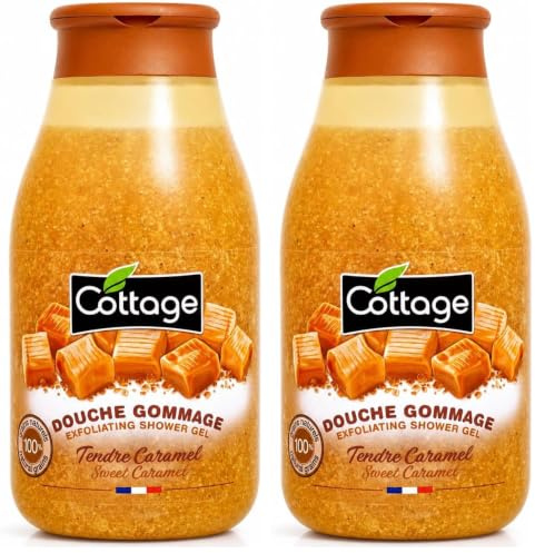 Cottage Douche Gommage Tendre Caramel Grains Exfoliants 100% Naturels 1 Unité x 270 ml (Lot de 2)