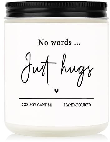 Leebbsin Sympathy Gift- No Words Just Hugs Candle Handmade Lavender- Bereavement/Thinking of You Gifts, Condolence/Cheer Up/Get Well Soon Gifts for Women Men, Comfort, Hug Gift, 7oz