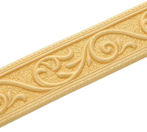 RaamKa Wallpaper Border 3D Wallpaper Border Decor Wallpaper Borders (Color : Golden)