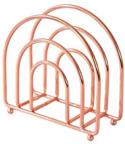 Serviettenhalter für den Tisch, moderner Serviettenhalter in Roségold für Küchenarbeitsplatten und Esstische, stehender Papier-Cocktail-Serviettenhalter, Spender im Landhausstil, vertikales Eisen