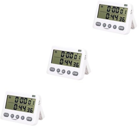 ABOOFAN 3 Pièces minuteur de Cuisine minuteur Cuisine Minuteur Suspendu horloges minuterie d'alarme de Cuisine minuterie de Cuisine numérique Mettre en sourdine l'horloge Rappel Blanche