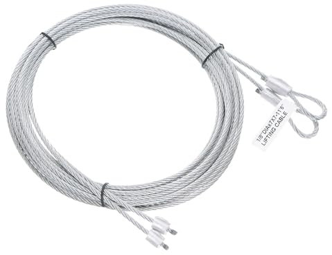 sourcing map 2 Pièces 11,6 Pieds 3,5 Mètres Câble de Porte de Garage de 3 mm de Diamètre, Câble de Fil de Ressort de Torsion en Acier Galvanisé