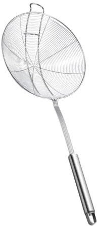 Ciieeo Colador De Acero Inoxidable Grande Para Cocina Herramienta De Cocina Con Gancho Colador De Araña Para Alimentos Horneados Cuchara